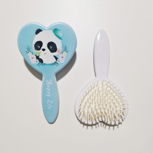 Precio de fábrica Kid-friendly Mini tamaño de dibujos animados cepillo de bolsillo lindo en forma de corazón Animal tema caballo Pony Panda paleta cepillo de pelo - Product Image 4