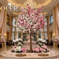 Arche d'arbres artificiels en fleurs de cerisier rose et blanc Sakura pour allée de mariage, centre commercial, scène événementielle, décoration