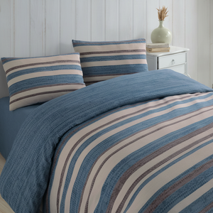 Juego de sábanas de algodón 100%, funda de edredón de algodón lavado teñido de hilo transpirable, sábanas, fundas de almohada, juego de cama - Product Image 1