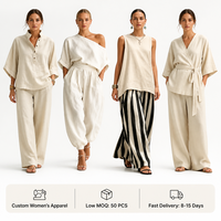 Vêtements pour femmes en coton et lin de haute qualité, service d'approvisionnement unique sur mesure, marque de créateur, étiquette privée, OEM, ODM, vente en gros
