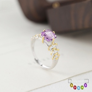 9 High Quality 7*7mm Cushion Cut Multiple Colors Gemstones <b>open</b> <b>Ring</b> 925 Silver Gold Plated Tarnish Free Waterproof Jewelry - Product Image 2