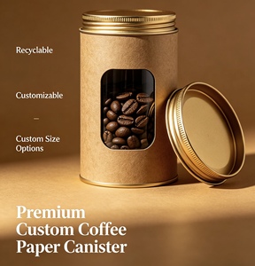 Luxury Cylinder Paper Tube Coffee Gift <b>Box</b> Packaging with Sealed Lid - Product Image 5