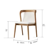 Nordic Scandinavian Modern Leisure Chair mit Leder Rückenlehne Holz Wohn möbel für Restaurant und Hotel Esstisch Set