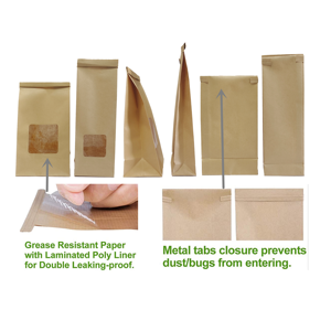 Tùy Chỉnh Logo Tùy Chỉnh Tin Tie Tab Khó<span class=keywords><strong>a</strong></span> Brown Blue Windows Túi Rõ Ràng Túi Paperbag Kraft Túi Giấy Với Cử<span class=keywords><strong>a</strong></span> Sổ - Product Image 5