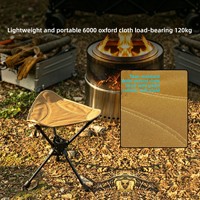 Tabouret triangulaire pliable ultra-léger et compact en acier à haute teneur en carbone, pivotant à 360°, pour l'extérieur, avec tissu Oxford doux et résistant