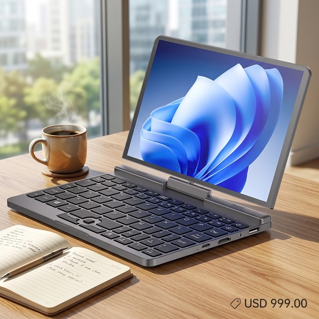 High Quality 8 Inch Mini Laptop 2-in-1 SSD 1280*800 IPS Panel 180 Opening Closing English Keyboard