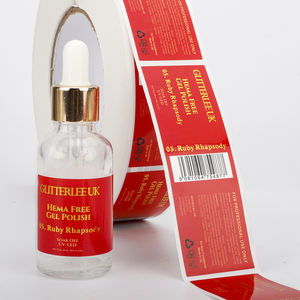 Étiquettes personnalisées en rouleau avec dorure à chaud, autocollants adhésifs en <span class=keywords><strong>vinyle</strong></span> imperméables imprimés en couleur pour l'emballage de produits de beauté pour ongles et vernis gel - Product Image 1