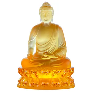 Vendita calda feng shui statua regalo di vetro statua di Buddha Shakyamuni per adorare ornamenti