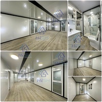 Maison conteneur préfabriquée extensible de luxe pour chantier de construction, 40 pieds, 20 pieds, 1, 2, 3, 4 chambres, pliable, garantie 3 ans