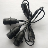 Noir Blanc E14 E27 lumière lampe cordon ensemble avec L'UE 2 broches et 303 en ligne commutateur