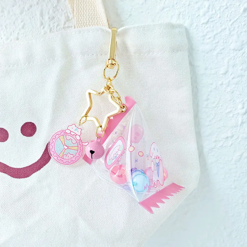 Custom Acrylic Mexican Candy Bag Shaking Charm Plastic Keychain Pendant for Gifts Keychain Idea