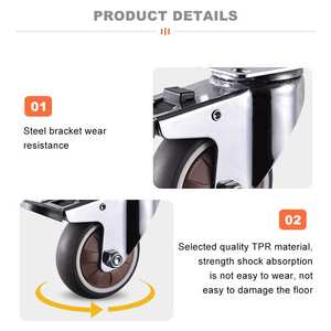 1 "1,25" 1,5 "2" 2,5 "3" TPR Castor 10/15/20/30/40/50kg Kleinmöbel-Lenkrad mit Bremsen - Product Image 2