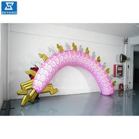 Répliques de dragons gonflables publicitaires personnalisées, dragon géant rose à assembler, dragon en spirale gonflable long pour les événements