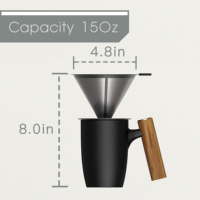 Ensemble de filtre à café en céramique portable DHPO de haute qualité avec isolation sous vide, cafetière à verser de qualité supérieure, gris mat