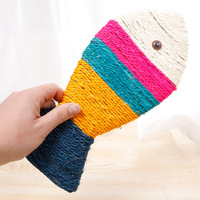 Planche à gratter pour chat en sisal, résistante à l'usure, en forme de poisson, colorée, jouet interactif pour chat en sisal