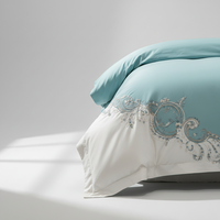 Parures de lit de luxe en coton 100% 400TC pour lits doubles, queen et king, draps brodés et housses de couette – Vente en gros à prix abordable