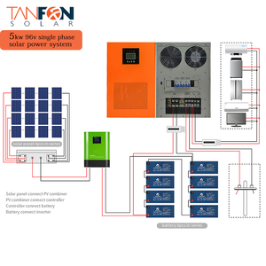 Système solaire 10 kVA, système solaire hors réseau 5 kW, kit solaire domestique, batterie 5000 W pour système solaire domestique, kit SP5kw 10kw, stockage de l'énergie - Product Image 3