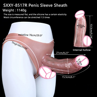 SXXY Dildo Grande de Silicona Realista con Arnés Hueco para Panties, Juguetes Sexuales para Hombres y Mujeres, Juego para Adultos, Masturbación