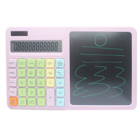 Calculatrice de bureau professionnelle couleur, grande, 12 chiffres, double alimentation, tablette mémo électronique manuscrite, en plastique GO HAND BW--2208