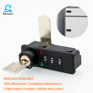 מנעול קומבינציה מכני בעל 3 ספרות, קוד סודי ללא מפתח, עמיד, מצופה אבקה, מנעול לארונות רהיטים, מפתח מאסטר, מתאים לבתי ספר וחדרי כושר - Product Image 1