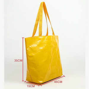 2024 sac fourre-tout en polypropylène personnalisé sac à provisions tissé PP réutilisable avec logo motif de lettre étanche pliable écologique - Product Image 2