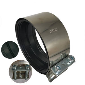 Нержавеющая сталь турбо выхлопная система двойной болт шланг хомут Тип C без муфты - Product Image 1