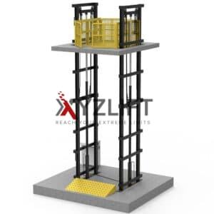 XYZLIFT-CE barang pesanan khusus pengangkat barang bukan lubang 2-6 lantai gudang pabrik menggunakan Lift kargo hidrolik - Product Image 3