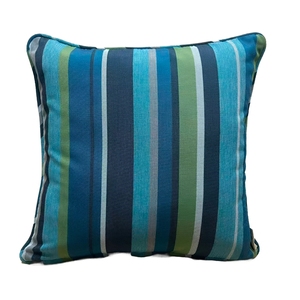 Housse de coussin imperméable d'extérieur, motif rayé rafraîchissant pour l'été, anti-décoloration, résistante aux taches, pour canapé de plage ou bord de mer - Product Image 1