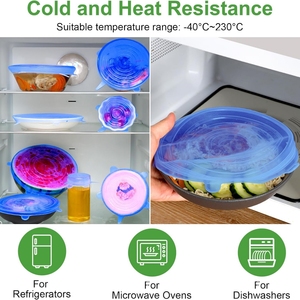 <span class=keywords><strong>Tapas</strong></span> Elásticas de Silicona Reutilizables, Envoltorios Herméticos para Alimentos, Mantienen los Alimentos Frescos, Sellan Tazones, Uso en la Cocina - Product Image 5
