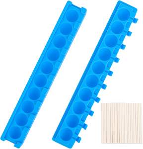 Moule en silicone personnalisé avec logo, 10 cavités sphériques, pour sucettes, ciel étoilé, chocolat, dessins animés, pour bonbons sur bâtonnet - Product Image 1