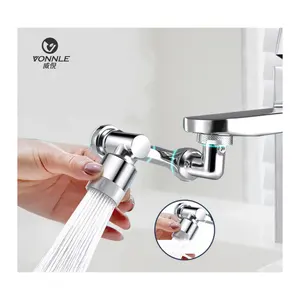 Grifo de extensión de lavabo de latón, brazo mecánico de acero inoxidable, limpieza cómoda, máquina rotativa