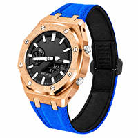 Kit de modification de luxe en fibre de carbone et nylon pour montre GA2100 OEM, boîtier de montre en acier inoxydable dépoli, bracelet en métal, compatible G-Shock GA-2100