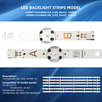 Bande de rétroéclairage LED pour téléviseur 48 pouces VES480UNDS-2D-N11 VES480UNDS-2D-N12 LSC480HN08-802 SVV480A16A_5LED_Rev03_150803 48FD7300