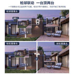 双镜头双屏摄像头家用夜视高清户外无线摄像头Wifi网络远程监控 - Product Image 4