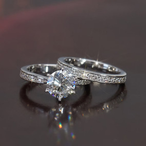 Set di Anelli Geometrici per Coppie, Eleganti Gioielli da Matrimonio e Fidanzamento per Donne - Product Image 3