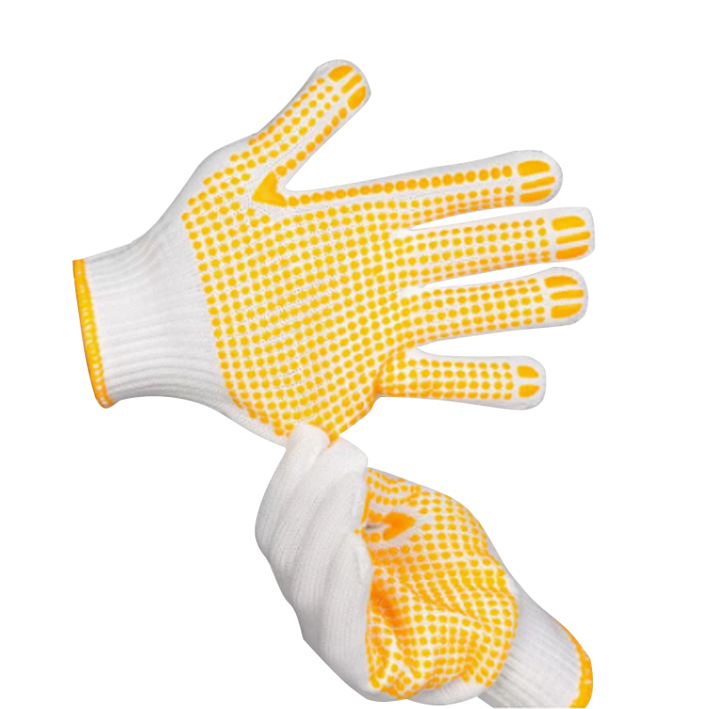 PVC Dotted Gloves Yellow Dots Safety Durability