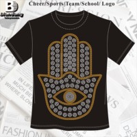 Feuilles de strass personnalisées avec logo du mauvais œil Transfert de chaleur pour vêtements Feuilles de strass personnalisables pour vêtement
