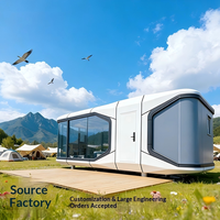 Maison miniature de luxe en conteneur, 11,5 m, maison capsule préfabriquée avec balcon, cuisine et salle de bain