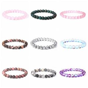 Pulseras de Piedras Naturales de 8mm, Hermosas Piedras Semipreciosas, Cristales Curativos, Elásticas, Unisex, en Oferta - Product Image 2