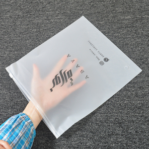 custom print zipper plastic frosted bags for clothes with slider zipper