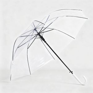 XJ635 Wholesale High Quality Outdoor clear <b>Umbrella</b> <b>Windproof</b> Transparent <b>Umbrella</b> With Logo for Advertising Promotion - Product Image 1