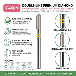 Broca de Diamante Natural de Precisión Yaqin de Alta Gama, con Punta en Forma de Domo de 3/32" (3mm), para <span class=keywords><strong>Manicura</strong></span> Rusa - Product Image 1