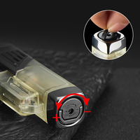 Briquet torche portable rechargeable en alliage de zinc DEBANG, design minimaliste, flamme à 4 jets, personnalisable avec logo, pour cigarettes et cadeaux promotionnels