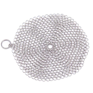 Outil de récurage en gros rond standard de 8cm épurateur de cuisine anti-rayures maille d'anneau d'acier inoxydable maille propre pour des pots de cuisine - Product Image 5