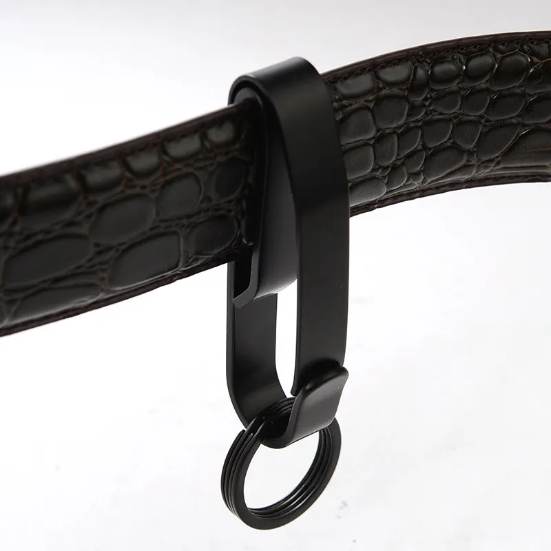 Heavy duty black stainless steel key clip key ring holder for your belt