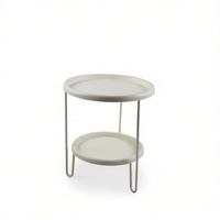 Table d'appoint ronde minimaliste élégante à double niveau pour salon et chambre
