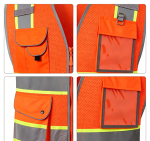 Sudaderas de Seguridad con Capucha, de Nailon y Cuero, Color Amarillo Fluorescente, Alta Visibilidad, con Cierre Completo y Cinta Reflectante, para Logística de Almacén, con Logotipo Personalizado - Product Image 6
