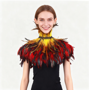 Cape De Plumes Pour Femme - Longueur Moyenne, Style Gothique/vintage - Pour Cosplay, Halloween, Spectacle, Carnaval