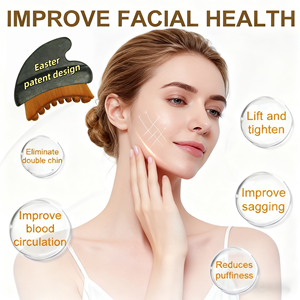 Outil facial Gua Sha en <span class=keywords><strong>jade</strong></span>, réducteur <span class=keywords><strong>de</strong></span> <span class=keywords><strong>double</strong></span> <span class=keywords><strong>menton</strong></span> et sculpteur <span class=keywords><strong>de</strong></span> la ligne du visage, planche Guasha en <span class=keywords><strong>pierre</strong></span> naturelle pour massage du visage et du cou - Product Image 4