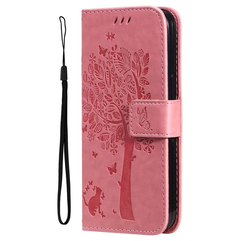Tree design PU Flip case with card slots for Moto Edge 30, For Sony Xperia 10 IV Wallet pouch case